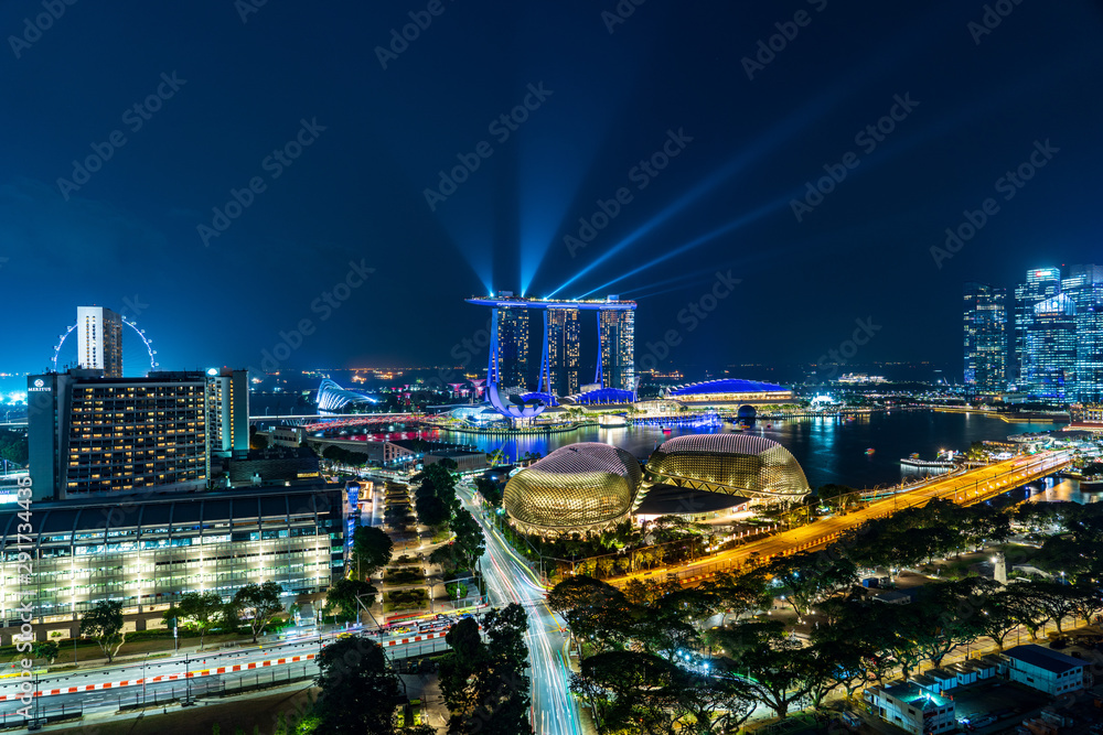 Obraz premium Singapore Skyline at night