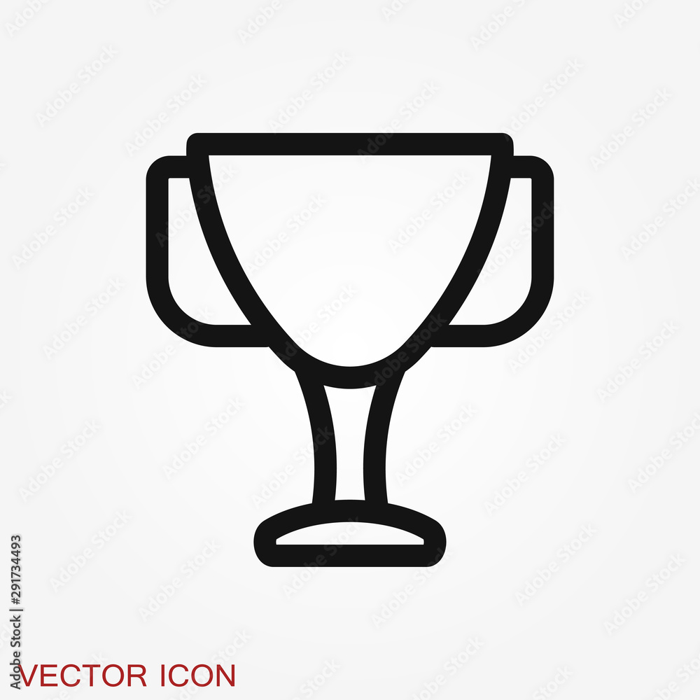 Trophy cup icon. Sport competition silhouette symbol. Trophy cup icon. Sport competition silhouette symbol.