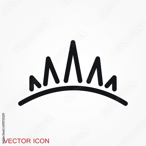 Vector Diadem icon in flat style. Royalty crown illustration pictogram.