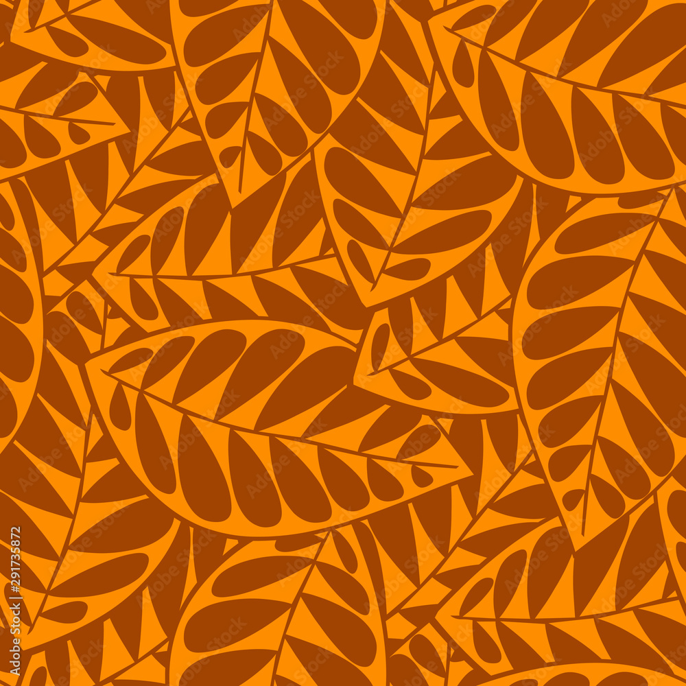 seamless autumn leaf pattern and background vector illustration