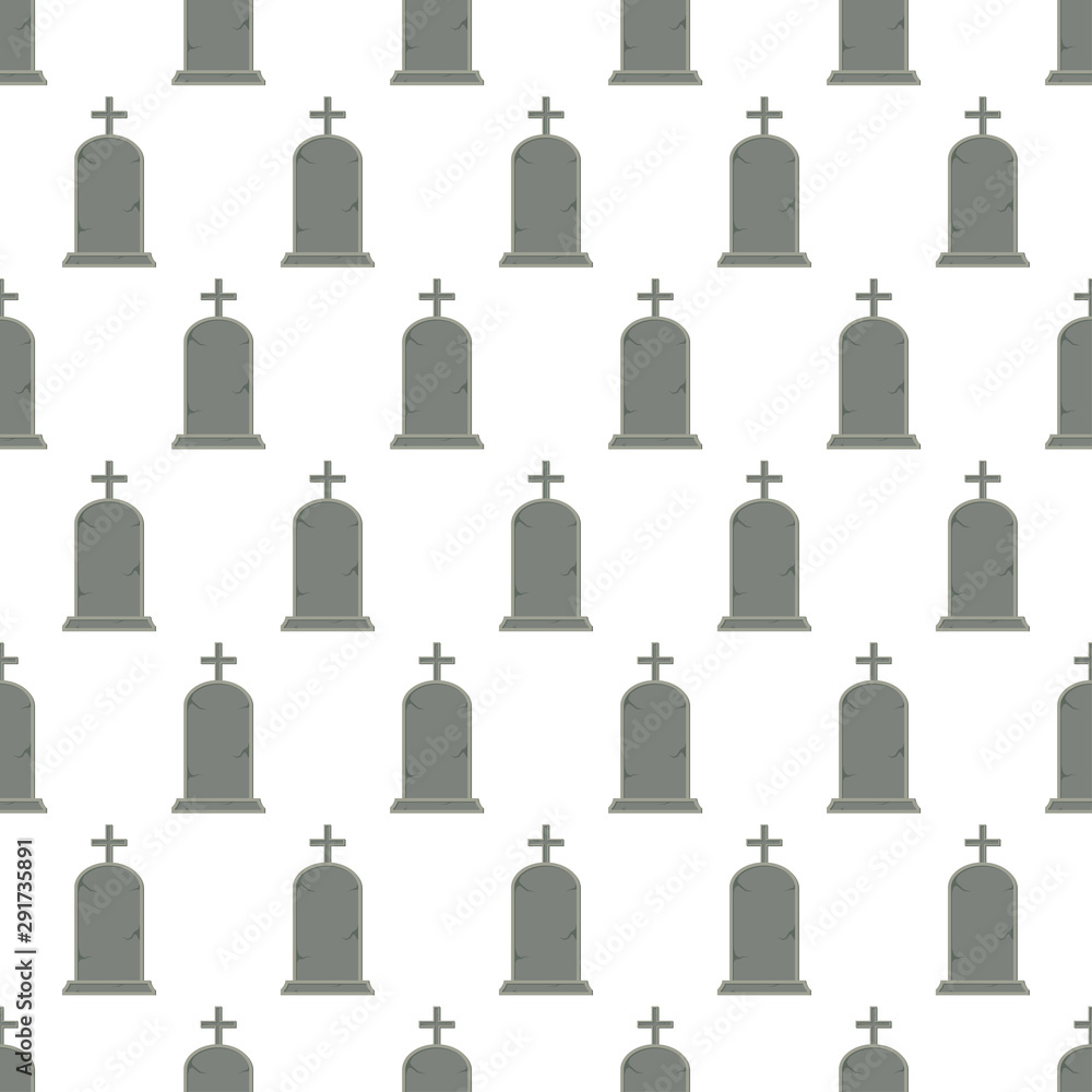 Seamless pattern with tombstone on white background, vector illustration Seamless pattern with tombstone on white background, vector illustration