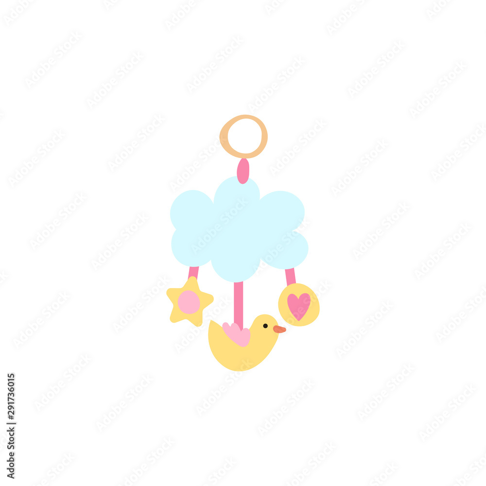 Obraz premium Cartoon style icon of baby moving toys. Simple accessory for baby.