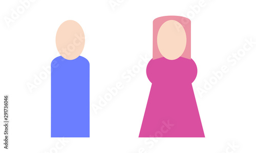 Male and Female gender symbols isolated on white background.