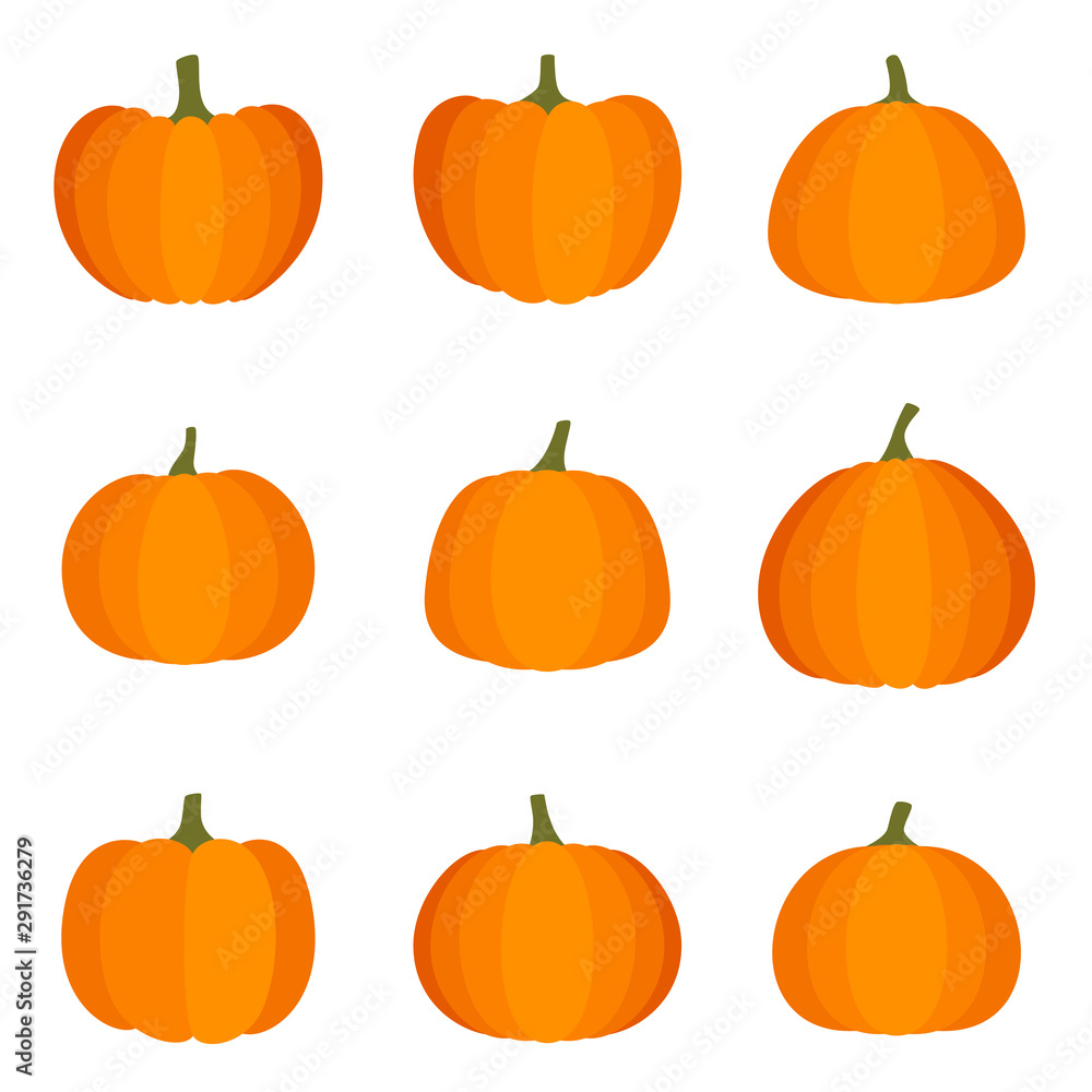 Set of halloween pumpkin on white background, vector illustration Set of halloween pumpkin on white background, vector illustration