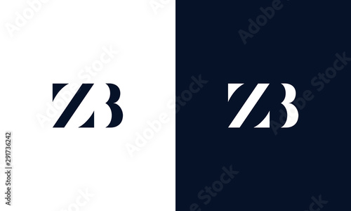 Minimalist abstract letter ZB logo. This logo icon incorporate with two abstract shape in the creative way.