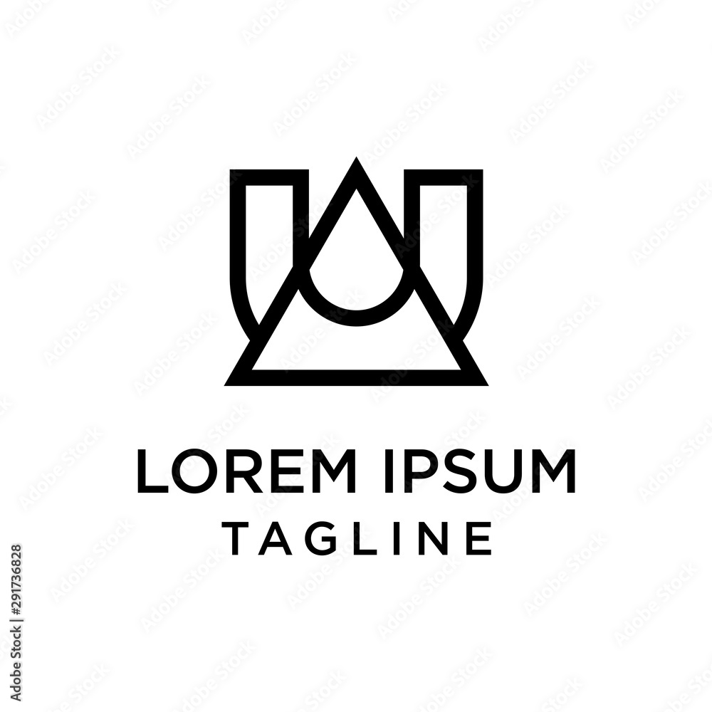 initial letter logo UA, AU, logo template initial letter logo UA, AU, logo template