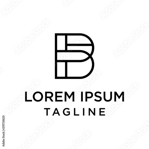 initial letter logo BF, FB logo template