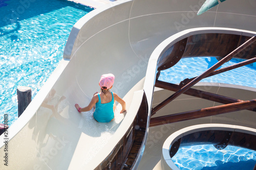 Little girl at the water slide on sun holidays © Patryk Kosmider