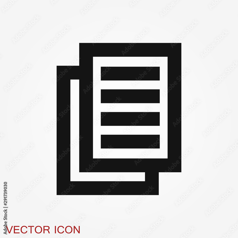 Document flat icon, Document vector icon. Illustration for graphic and web design Document flat icon, Document vector icon. Illustration for graphic and web design