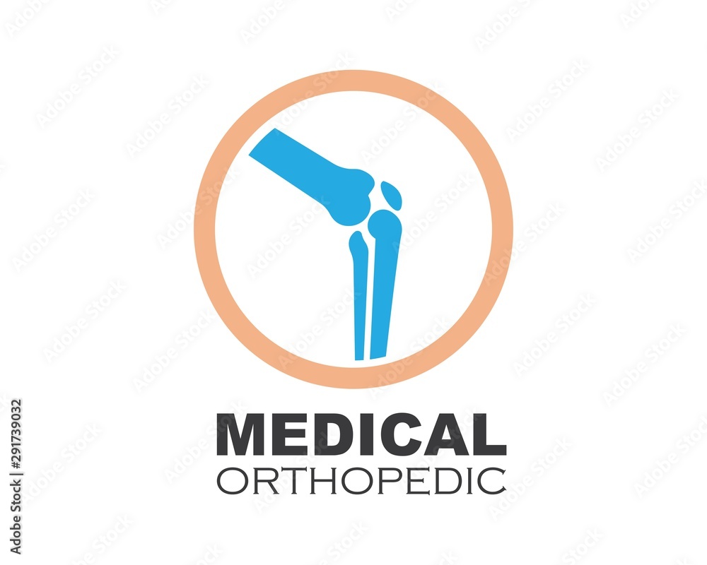 knee joint bone logo vector illustration