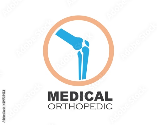 knee joint bone logo vector illustration
