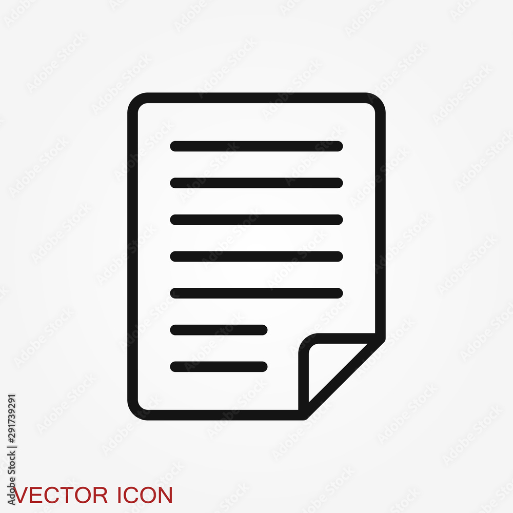 Document flat icon, Document vector icon. Illustration for graphic and web design Document flat icon, Document vector icon. Illustration for graphic and web design