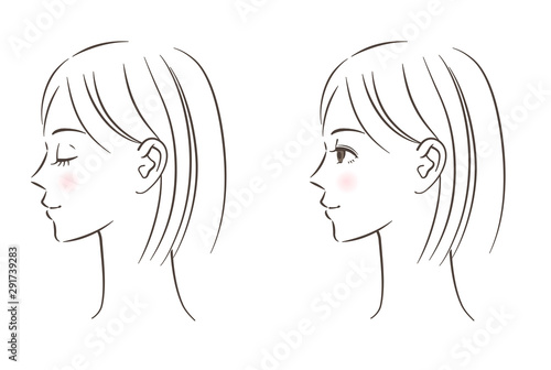 女性の横顔　セット