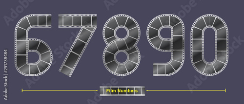 Numbers Film stripe style in a set 67890