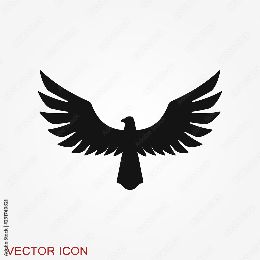 Naklejka premium Eagle icon. Logo design vector template, flat icon.