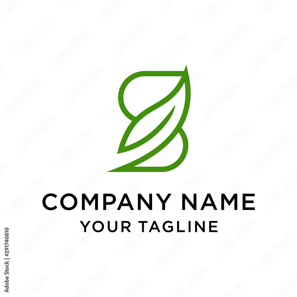 Initial letter S leaf logo design template