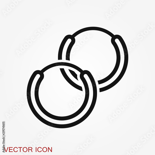 Earrings icon. Vector illustration of pearl earrings vector icon