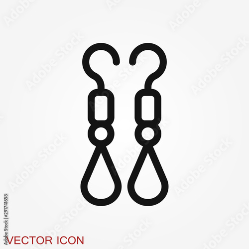 Earrings icon. Vector illustration of pearl earrings vector icon