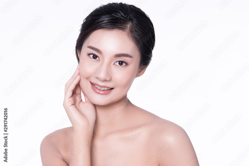 Beautiful Young Asian Woman with Clean Fresh Skin, Beautiful Young Asian Woman with Clean Fresh Skin,