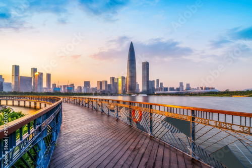 Foto Shenzhen City Skyline and Office Building Architectural Landscape