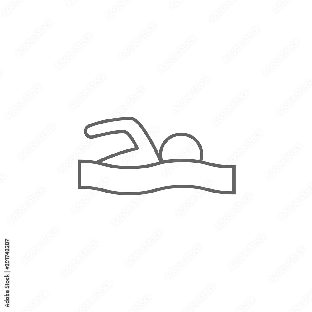 Swimmer icon. Element of swimming poll thin line icon Swimmer icon. Element of swimming poll thin line icon