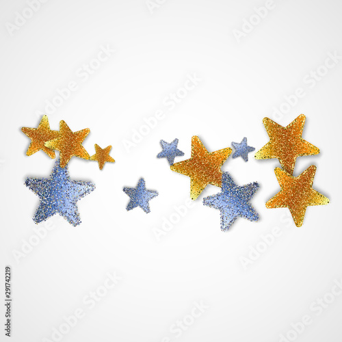 Vector background with gold shiny stars Vector eps10