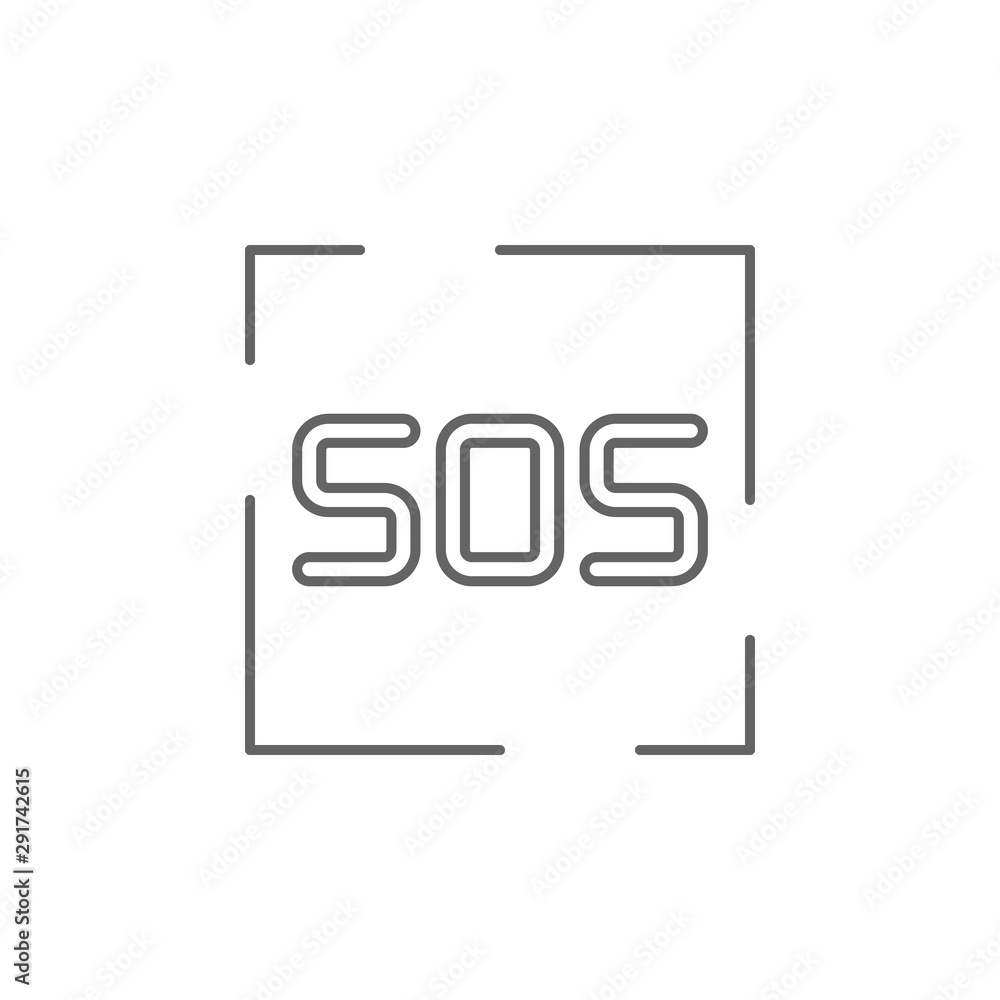 Sos sign icon. Element of swimming poll thin line icon Sos sign icon. Element of swimming poll thin line icon