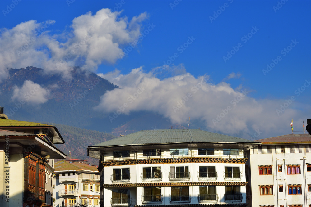 Bhutan unique and distinct architecture of Buildings and houses