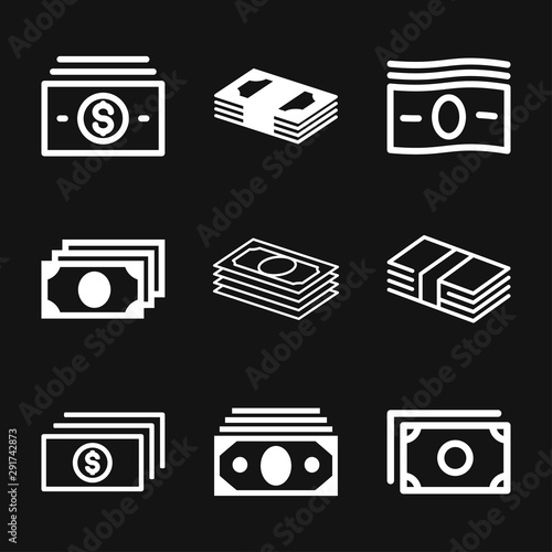 Currency Banknotes vector icon. Illustration style is a flat iconic photo