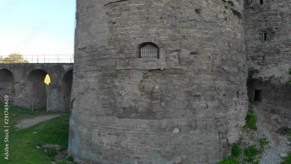 Shooting with a copter 4K video of an ancient fortress outside the city Shooting with a copter 4K video of an ancient fortress outside the city