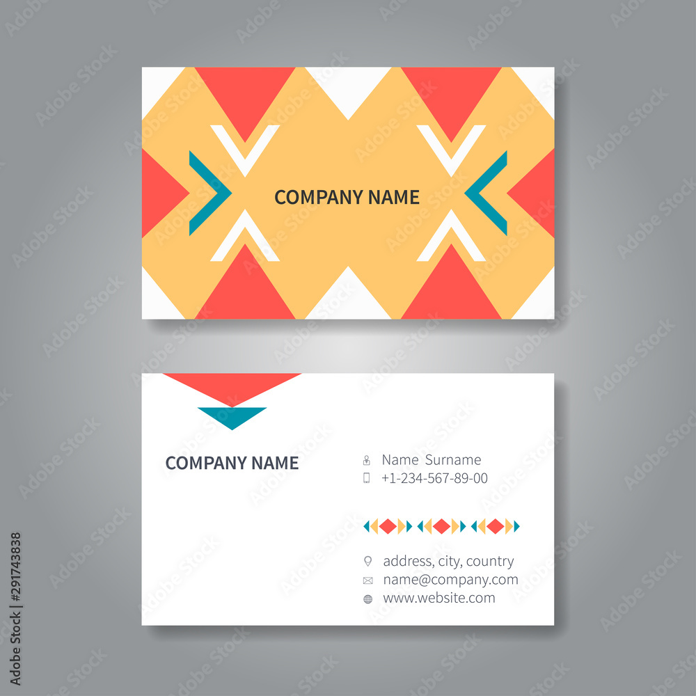 Fototapeta premium Modern geometric business card design template. Creative business card ready to print.