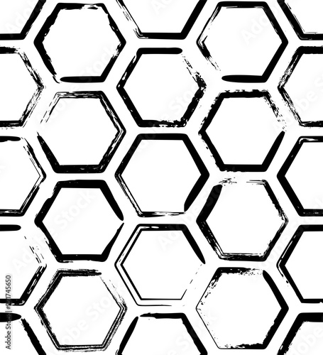Seamless pattern with hand drawn rough shapes