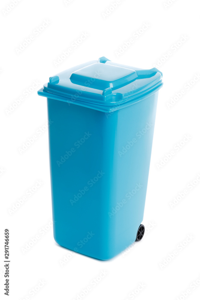 Trash bin closed isolated on a white background Trash bin closed isolated on a white background