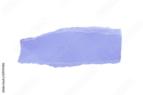 Abstract background and texture. Torn piece of lilac paper. Isolate on a white background...