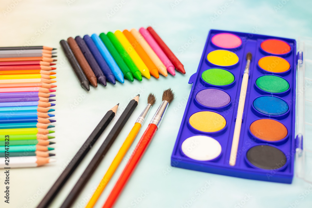Fototapeta premium School concept - School supplies on the table - Back to school 