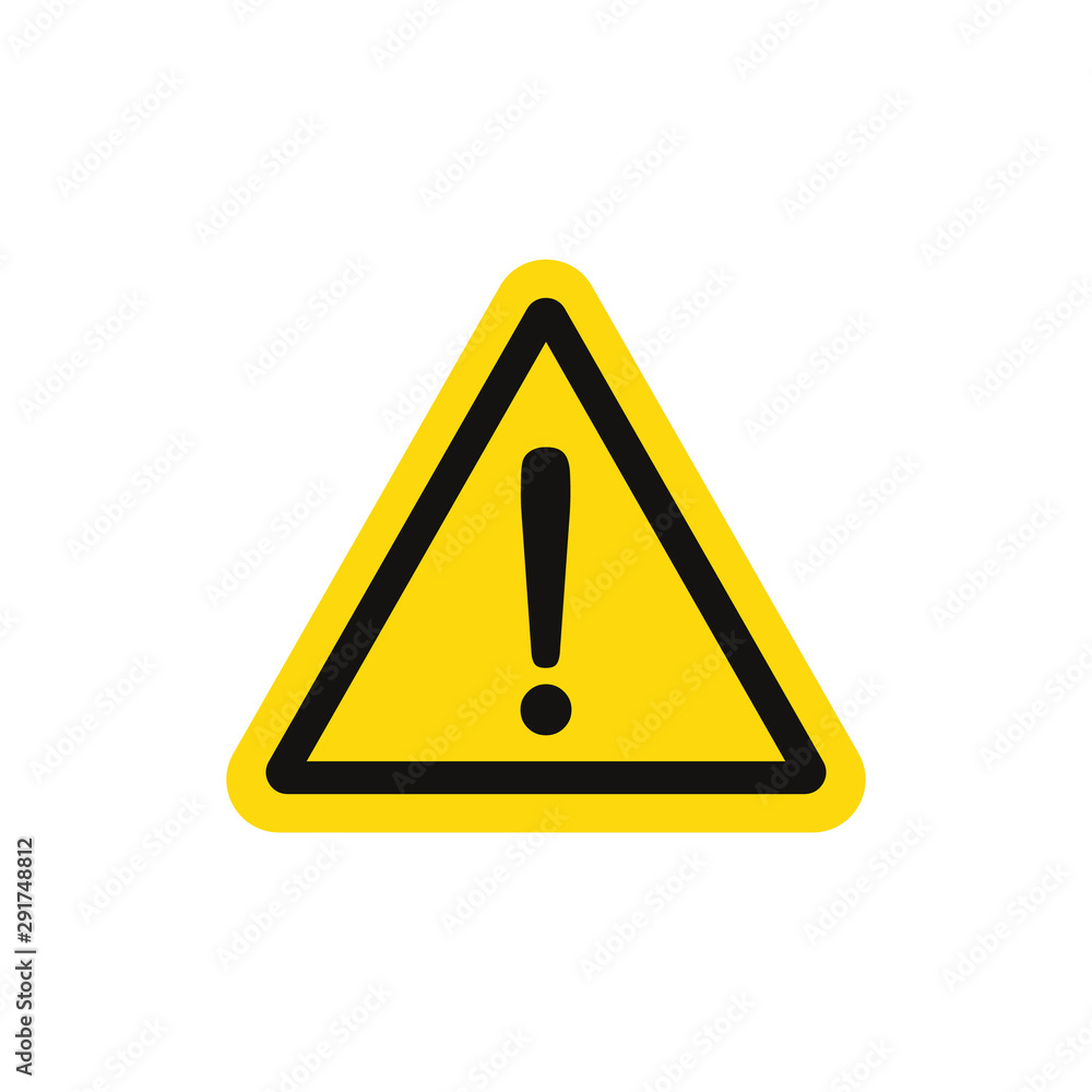Danger yellow triangle. Caution. Alert. Warning caution icon. Vector Danger yellow triangle. Caution. Alert. Warning caution icon. Vector