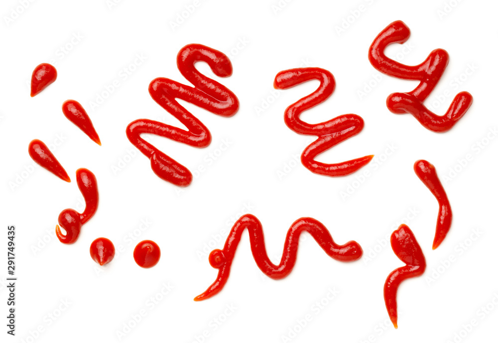 Ketchup Splashes Isolated On White Background Ketchup Splashes Isolated On White Background