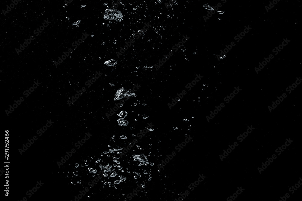 Water bubble on a black - obrazy, fototapety, plakaty 