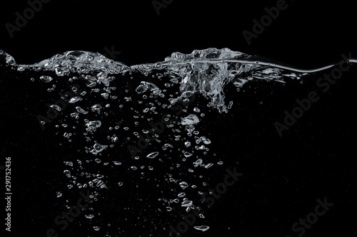 Water surface black background