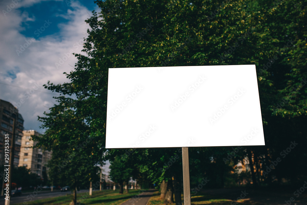 Blank mock up of street poster billboard on city background Blank mock up of street poster billboard on city background
