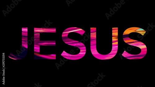 Colorful paint Jesus strobe, background