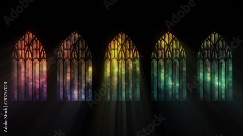 Multicolored stained glass window, background