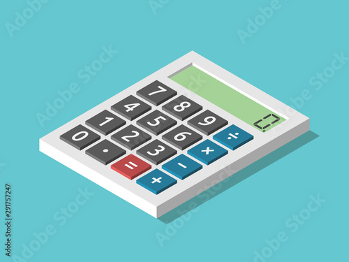 Isometric calculator displaying zero