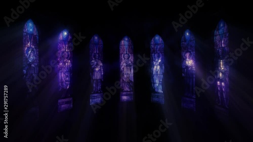 Blue stained glass, background