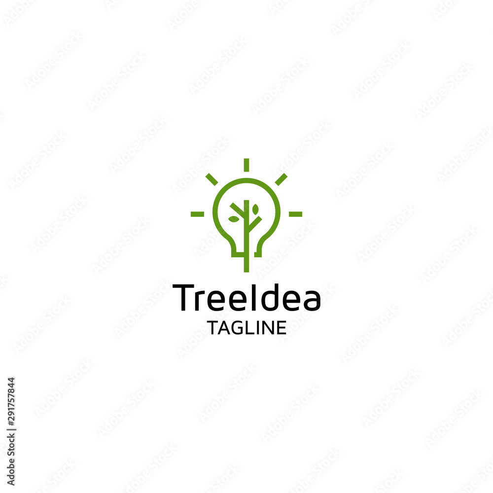 Tree Idea Logo Design Template Vector Tree Idea Logo Design Template Vector
