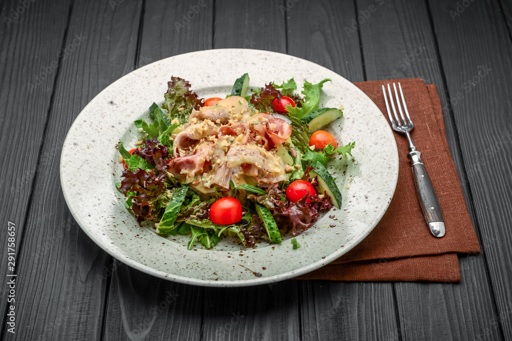 American Cobb Salad, salad with bacon and cabbage American Cobb Salad, salad with bacon and cabbage