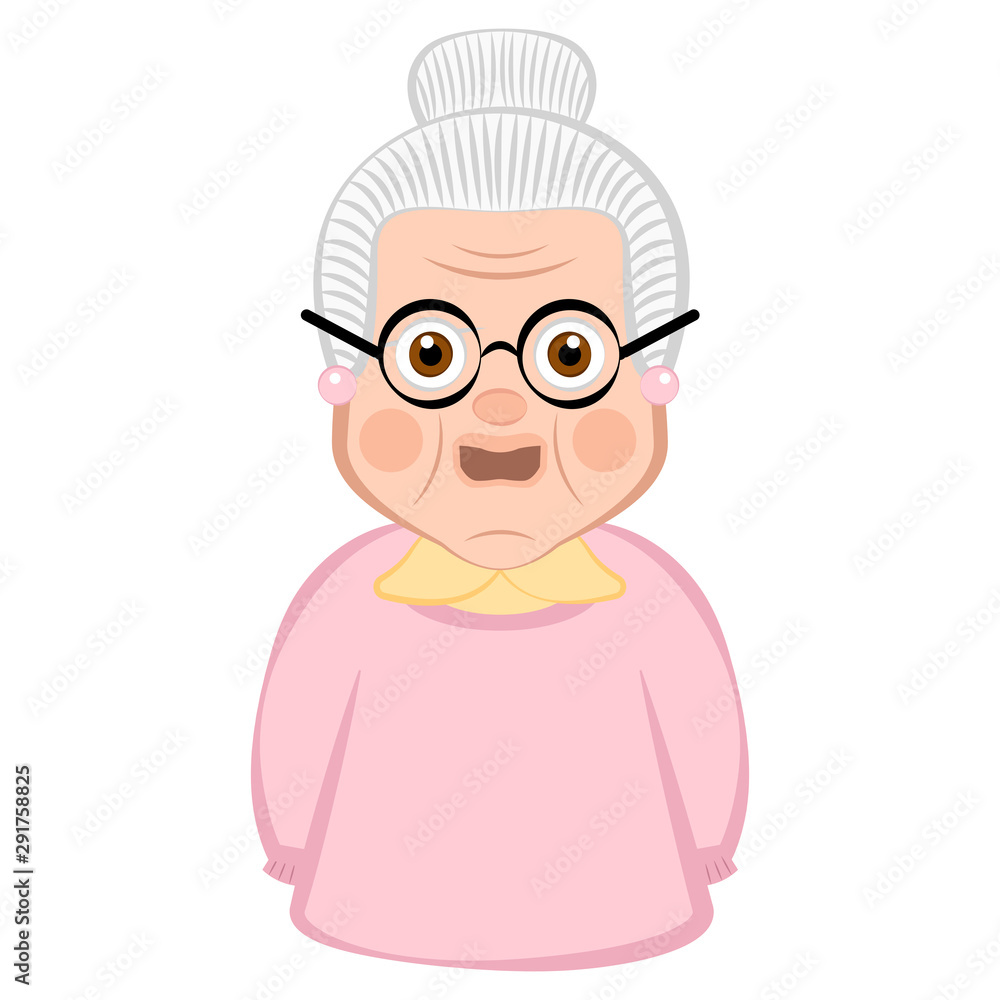 Isolated grandmother cartoon on a white background - Vector Isolated grandmother cartoon on a white background - Vector