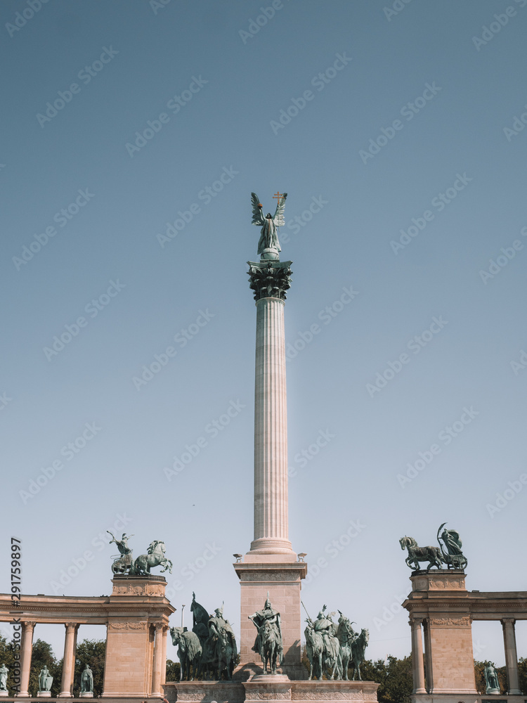 The Millennium Monument of the Heroes´ Square in Budapest.