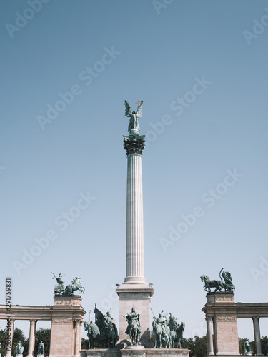 The Millennium Monument of the Heroes´ Square in Budapest.