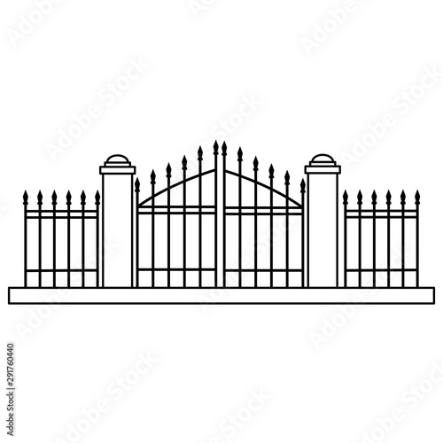 halloween cemetery gate isolated icon